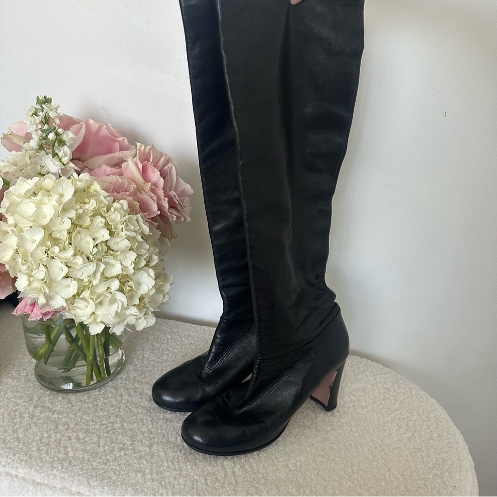 Prada Knee High Leather Boots